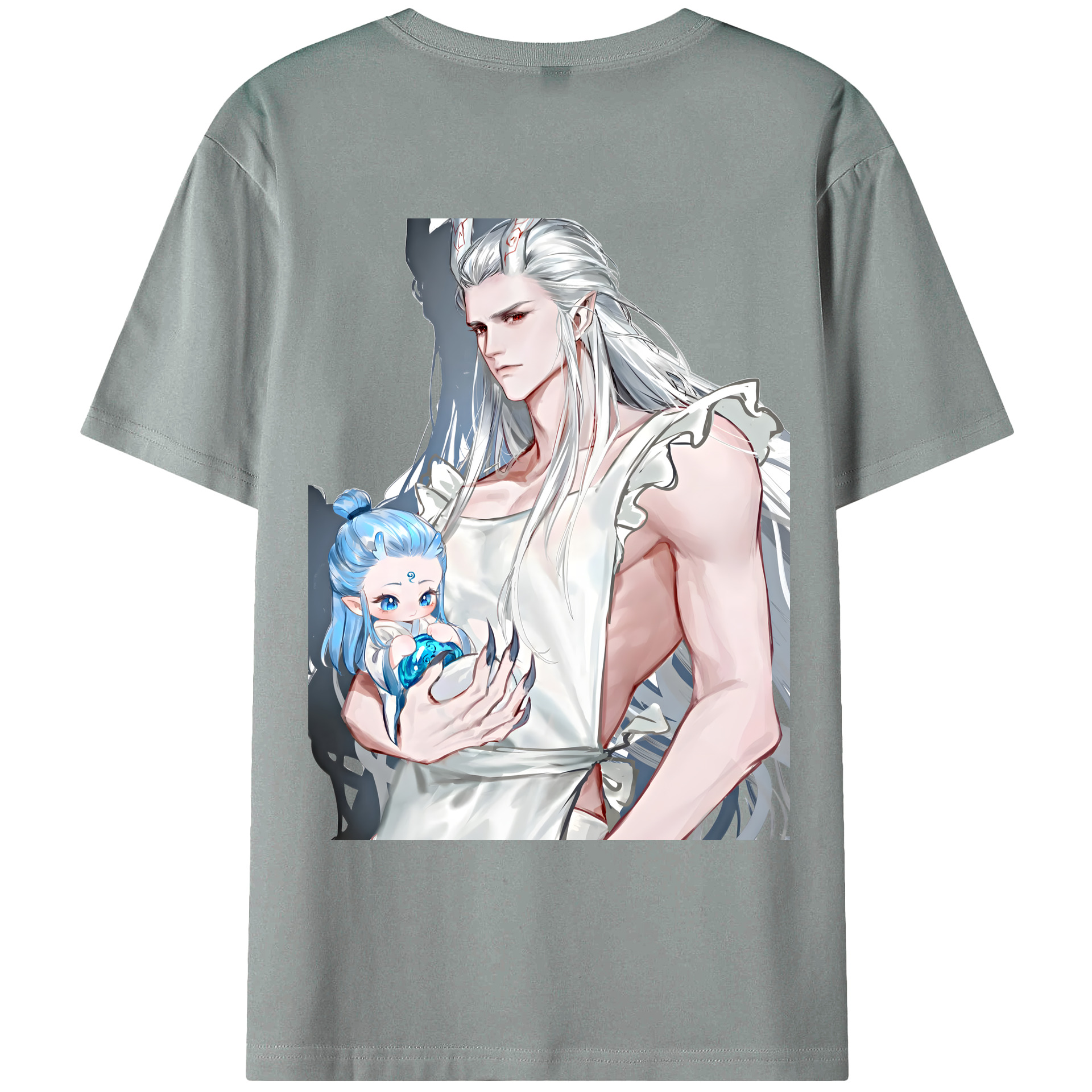 （画像用） Ne Zha 2 ナタ 魔童の大暴れ 綿100％ メンズ半袖Tシャツ（バックプリント） 通気性